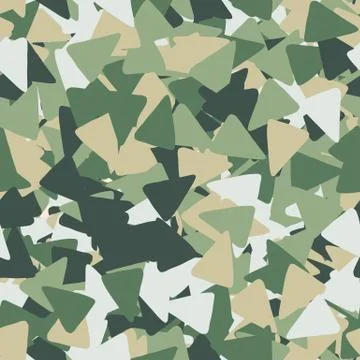 Seamless geometric pattern with triangles shapes in camouflage style. Illustrazione stock