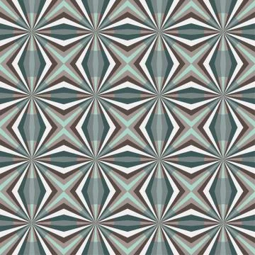 Seamless geometric pattern with turquoise and blue stars and circles. Stock Illustration