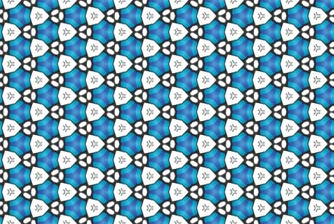 Seamless geometric pattern. Used gradient, in blue, white, black colors. Stock Illustration
