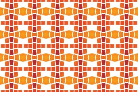 Seamless geometric pattern. Used gradient, in red, orange, white colors. 스톡 일러스트
