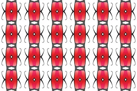 Seamless geometric pattern. Used gradient, in white, black, red colors. イラスト素材