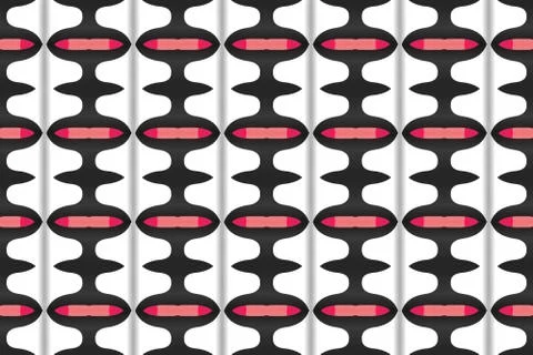 Seamless geometric pattern. Used gradient, in red, black, white colors. イラスト素材