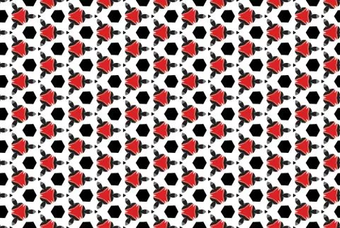 Seamless geometric pattern. Used gradient, in black, grey and red colors, whi Stock Illustration
