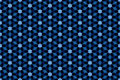 Seamless geometric pattern. Used gradient, in blue, black, white colors. Stock Illustration