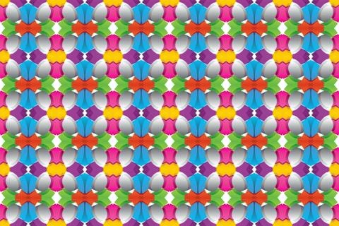 Seamless geometric pattern. Used gradient, in grey, pink, blue, purple, red,  イラスト素材