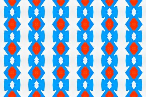 Seamless geometric pattern. Used gradient, in blue, red colors on white backg イラスト素材