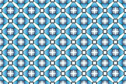 Seamless geometric pattern. Used gradient, in blue, black, white colors. Stock Illustration
