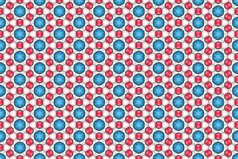 Seamless geometric pattern. Used gradient, in blue, red, white colors. 스톡 일러스트