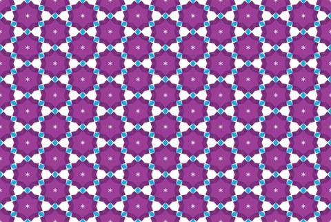 Seamless geometric pattern. Used gradient, in purple and blue colors, white b Stock Illustration