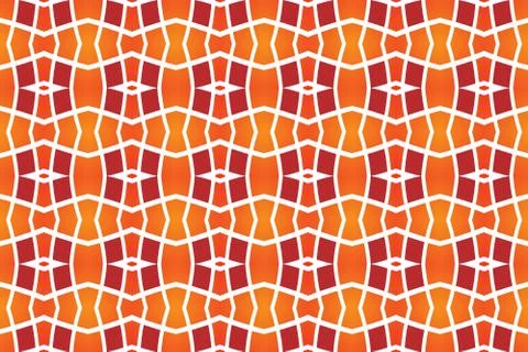 Seamless geometric pattern. Used gradient, in orange and red colors, white ba Illustrazione stock