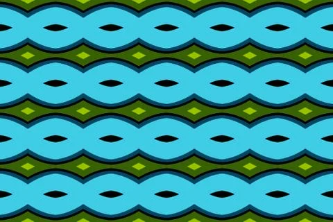 Seamless geometric pattern. Used gradient, in blue, black, green colors. イラスト素材