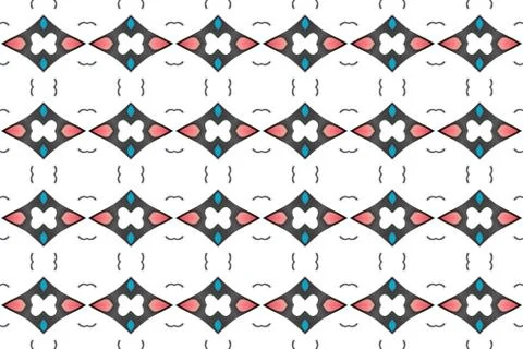 Seamless geometric pattern. Used gradient, in red, blue, black colors on whit イラスト素材