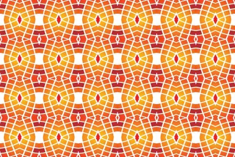 Seamless geometric pattern. Used gradient, in red, orange, yellow, white colo Stock Illustration