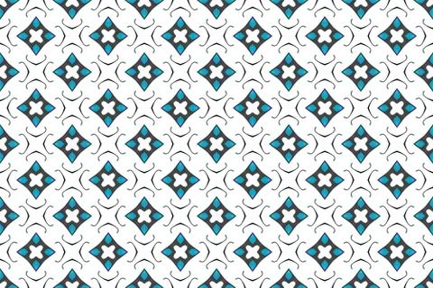 Seamless geometric pattern. Used gradient, in blue, black, white colors. Stock Illustration