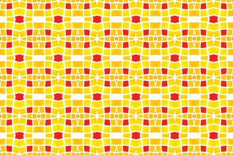 Seamless geometric pattern. Used gradient, in yellow, red, white colors. Stock Illustration