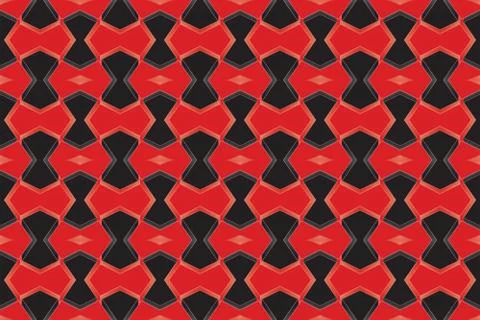 Seamless geometric pattern. Used gradient, in red, black colors. Illustrazione stock