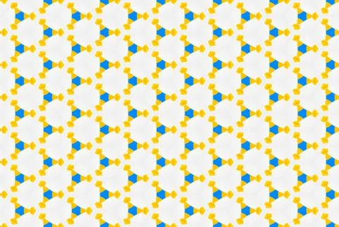 Seamless geometric pattern. Used gradient, in yellow, blue colors on white ba Illustrazione stock