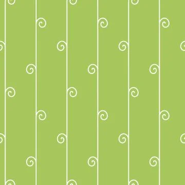 Seamless geometric pattern, vertical vine on green background Stock Illustration