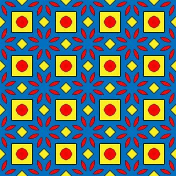 Seamless geometric pattern with vibrant colors, perfect for backgrounds and Stock Photos