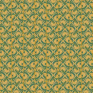 Seamless geometric pattern in warm green and golden tones イラスト素材