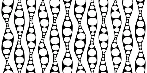 Seamless geometric pattern with waves and bubbles Stock Illustration