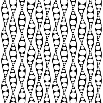 Seamless geometric pattern with waves and bubbles Stock Illustration