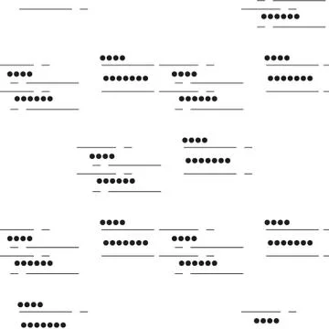 Seamless geometric pattern. wavy thin thread with small beads. Vector repeati Stock Illustration