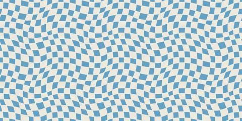 Seamless geometric pattern with woven and distorted checkers Stock Illustration