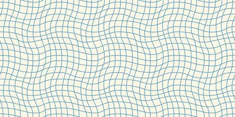 Seamless geometric pattern with woven and distorted checkers Stock Illustration