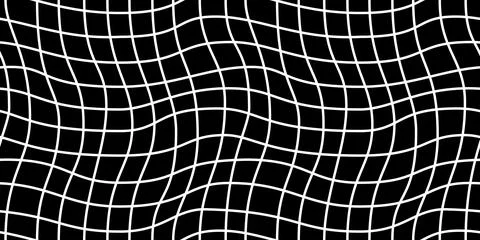 Seamless geometric pattern with woven and distorted checkers Stock Illustration