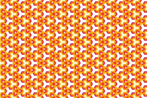 Seamless geometric pattern. In yellow, orange, red colors on white background Stock Illustration