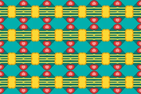 Seamless geometric pattern. In yellow, red, blue colors. Stock Illustration