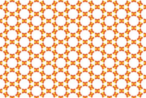 Seamless geometric pattern. In yellow, red colors on white background. Stock Illustration