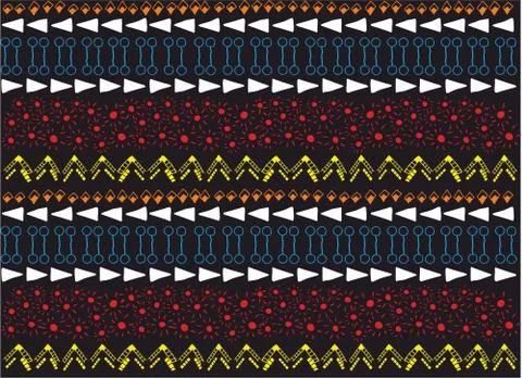 Seamless geometric pattern,batik print for fabric or paper,textile element. Stock Illustration