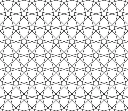 Seamless geometric pattern.Black lines. Stock Illustration