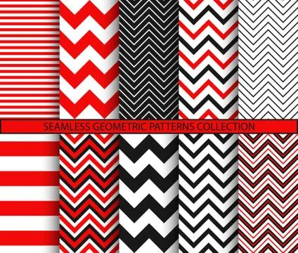 Seamless geometric patterns collection Stock Illustration