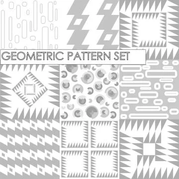 Seamless geometric patterns. Flat Gray and white texture vector 스톡 일러스트