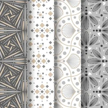 Seamless geometric patterns. Grey, beige and white texture Illustrazione stock