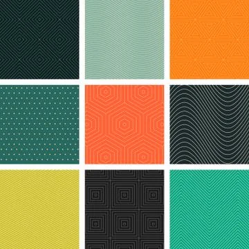 Seamless Geometric Patterns Stock Illustration
