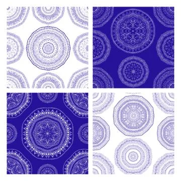Seamless geometric patterns in oriental style Illustrazione stock