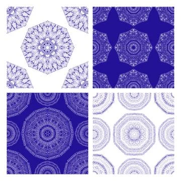 Seamless geometric patterns in oriental style Illustrazione stock