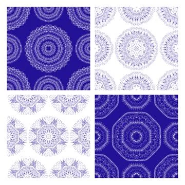 Seamless geometric patterns in oriental style Illustrazione stock