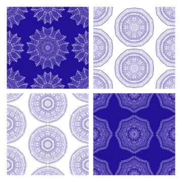 Seamless geometric patterns in oriental style Illustrazione stock