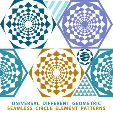 Seamless Geometric Patterns Set. Vector illustration. Stock-Illustration