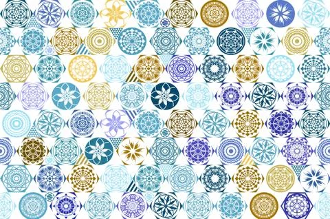 Seamless Geometric Patterns Set. Vector illustration. Stock Illustration