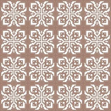 Seamless geometric pixel art pattern 库存插图
