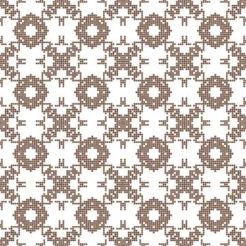 Seamless geometric pixel art pattern 库存插图