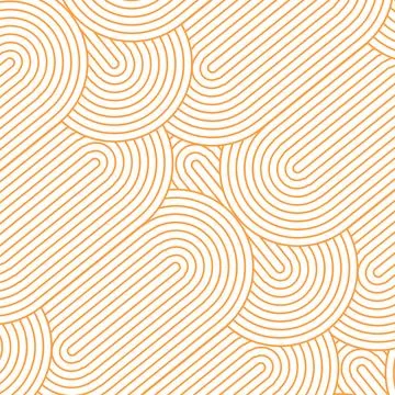 Seamless Geometric Retro Line Pattern Background in Soft Beige and Orange f.. Illustrazione stock