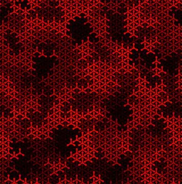 Seamless Geometric Ruby Triangles on Black Background Vector Pattern Stock Illustration