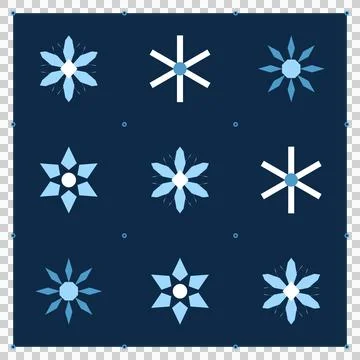 Seamless Geometric Snowflake Pattern Tile Vector Stock Illustration